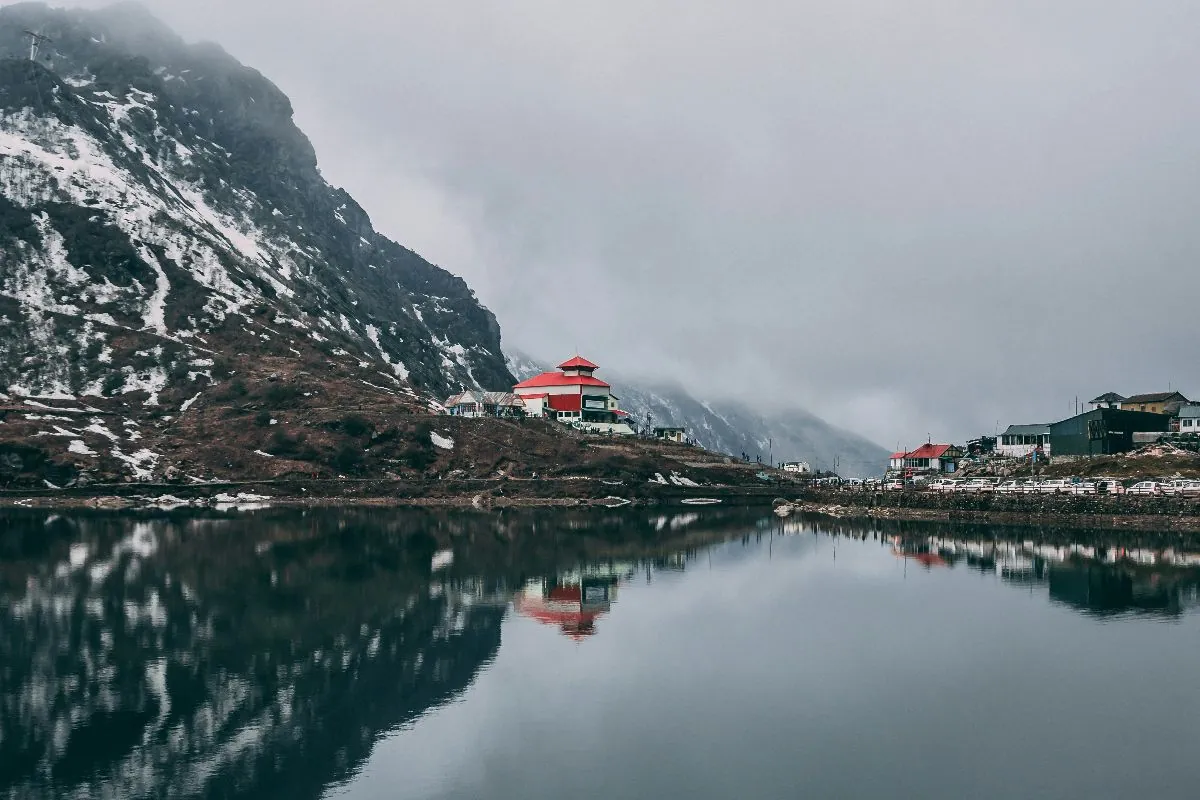Places to visit in Sikkim – Tsomgo Lake lying under low cloud on the road east of Gangtok